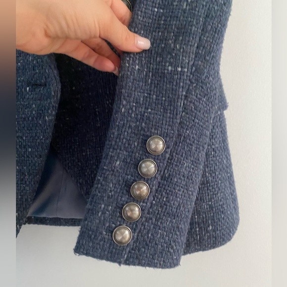 L’Agence Kenzie Double Breasted Blazer - Blue Bird Melange - Size 0 - Picture 10 of 12